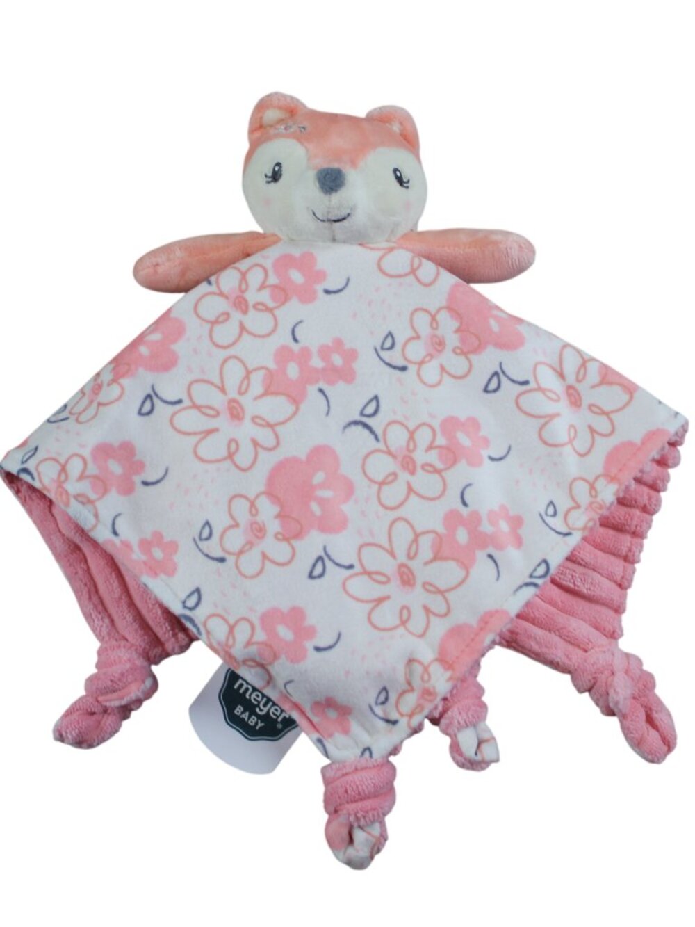 Mary Meyer Fox Security Blanket Lovey Coral Pink Flowers Baby Infant Girls NWT